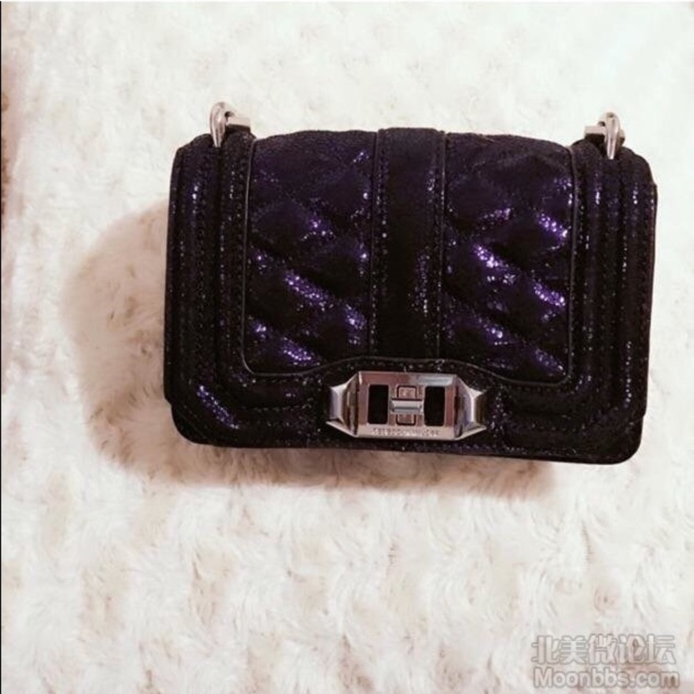 rebecca minkoff shiny purple crossbody, auth, new